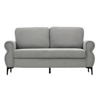2-SITZER SOFA Polyester Hellgrau mit Abnehmbaren Bezügen - Hellgrau, Holzwerkstoff/Textil (173.5/92/81cm) - WISHDOR