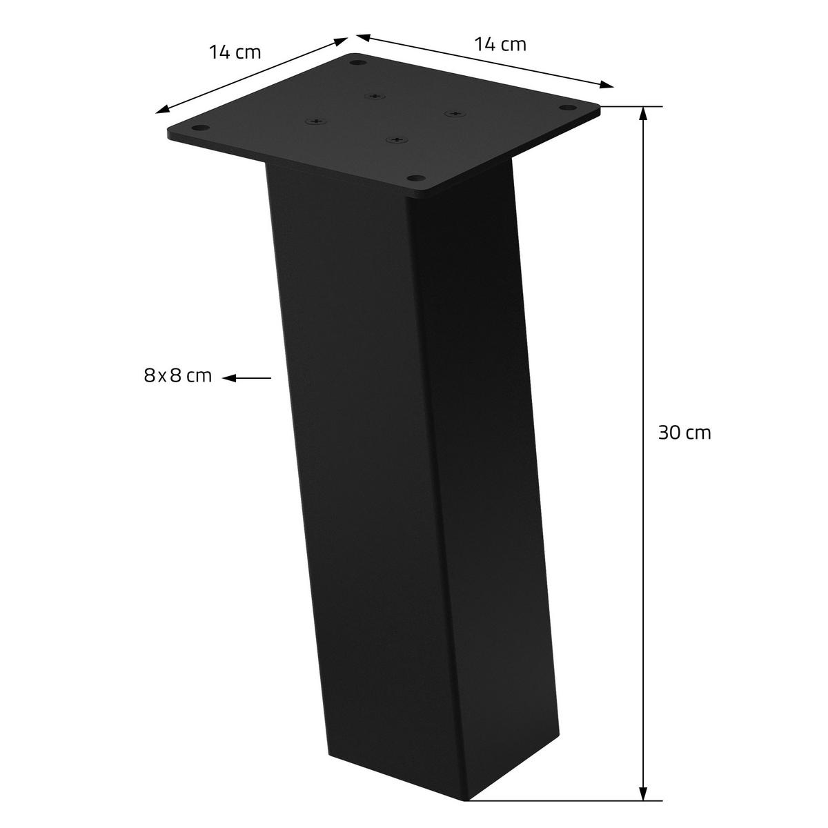 TISCHBEINE 4er Set I-96GRAD-Design H:30 cm Schwarz 8x8 cm - Schwarz, Metall (8/30/8cm) - ML-DESIGN