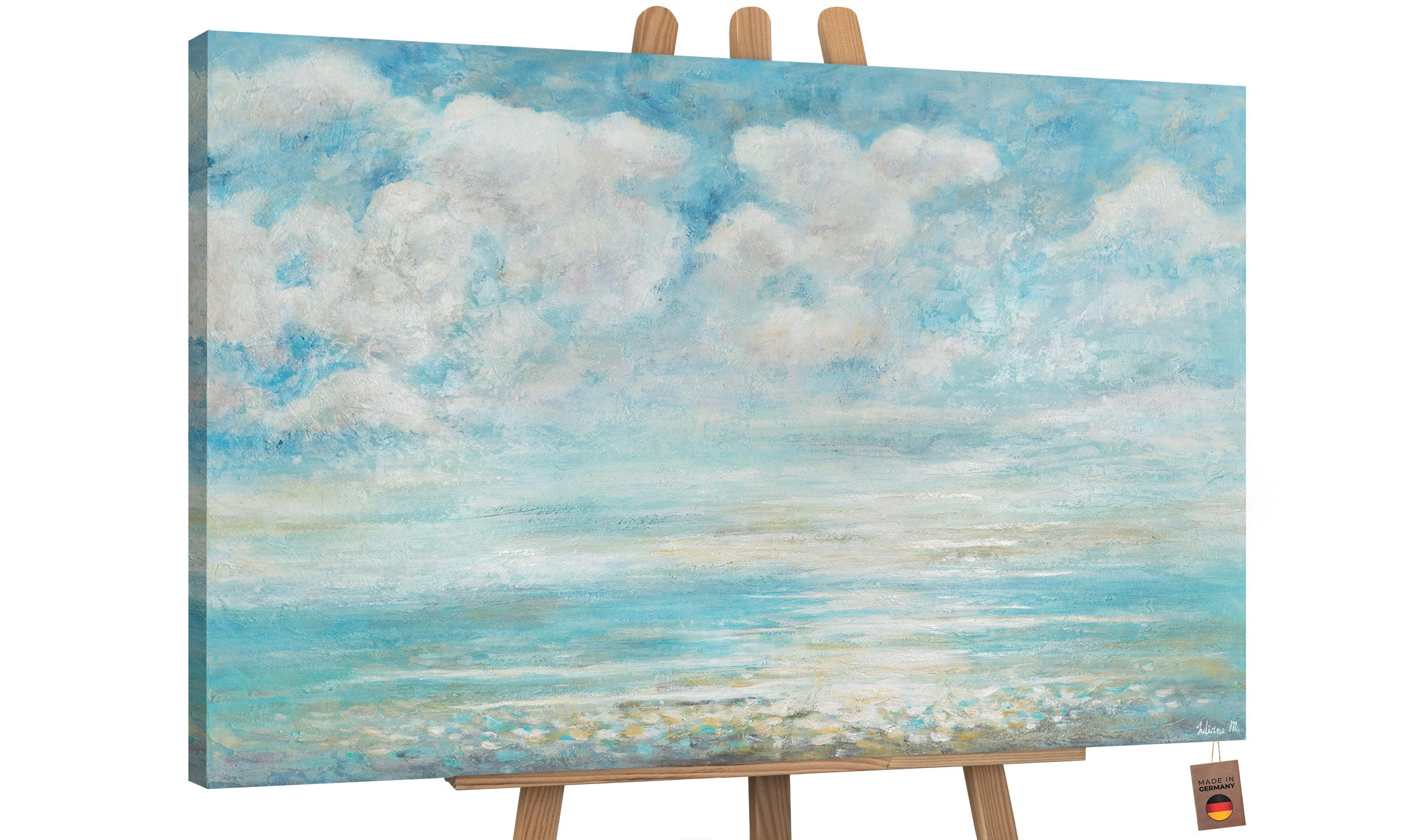 GEMÄLDE Abkühlung auf Keilrahmen 120x80 cm - Blau, Holz (120/80cm) - YS-art gallery