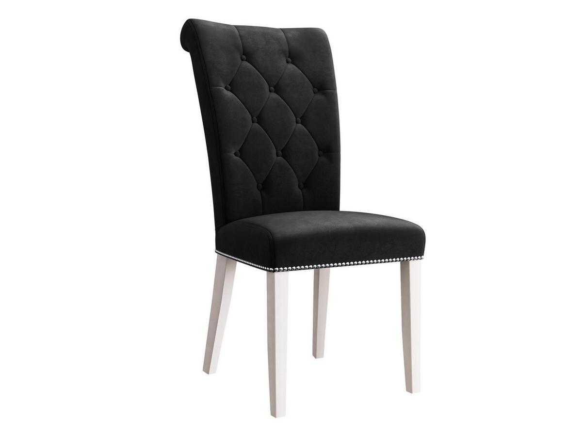 POLSTERSTUHL Christina, Holzfarbe: Weiß - Schwarz/Weiß, Holz/Textil (47/103/68cm) - MIRJAN24