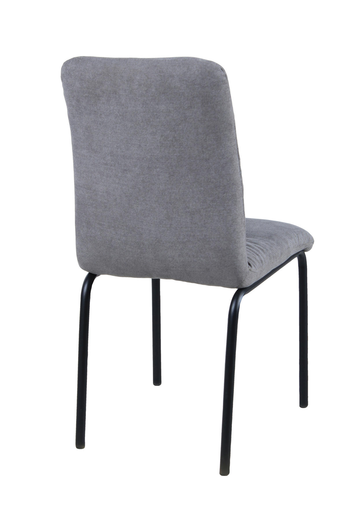 ESSZIMMERSTUHL Sara Stoff - Sitzfläche und Rükenlehne gepolstert - 2er Set - Hellgrau, Metall (44.5/87/55.5cm) - TPFLiving