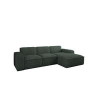 ECKSOFA L-Form Siena Stoff Velo Grün Rechts - Grün, Holz/Kunststoff (266/165cm) - Kaiser Möbel