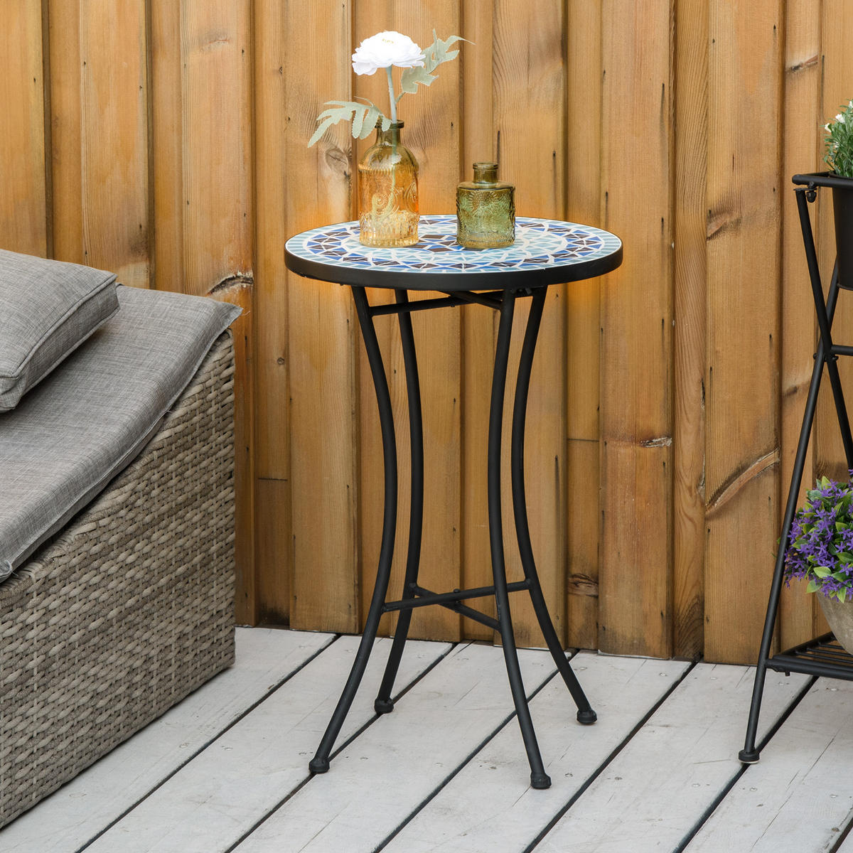 GARTENTISCH,BLAU,1 Stück - Blau, Metall (35.5/35.5/53.5cm) - GiPP