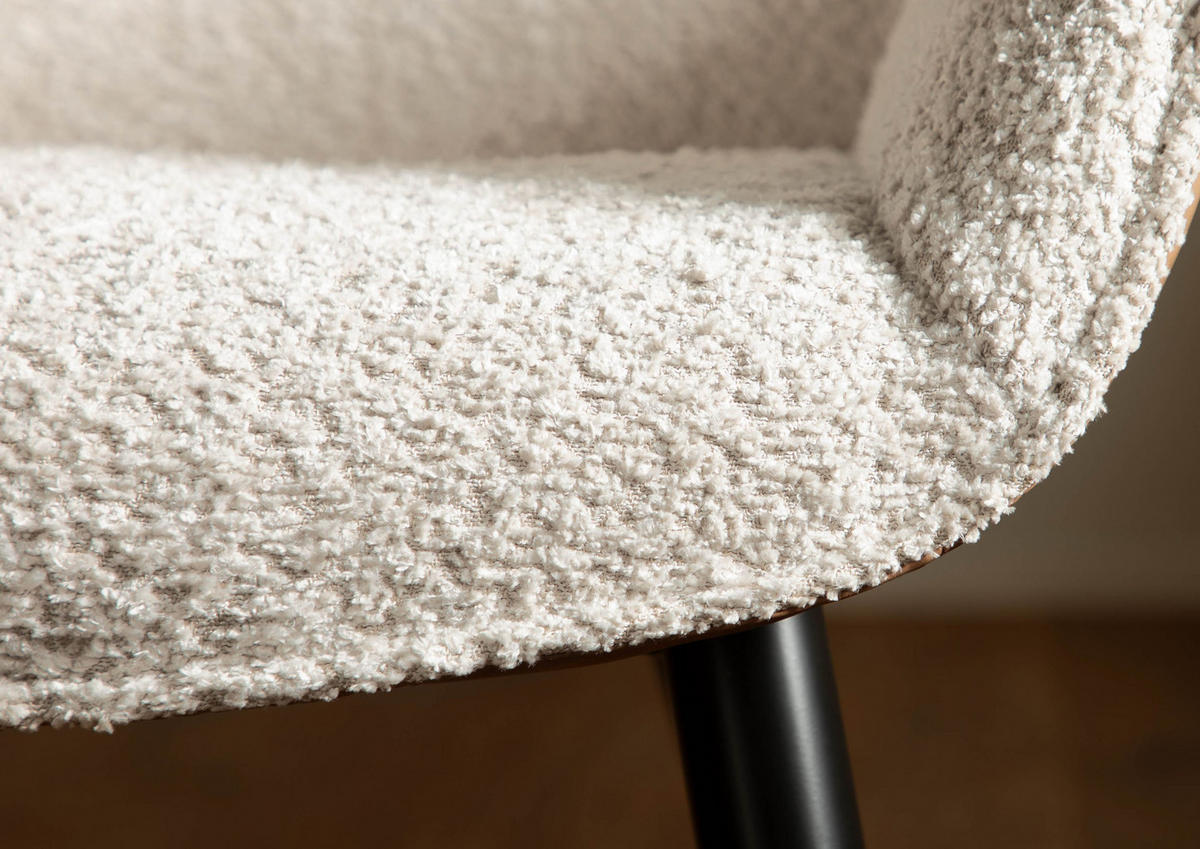 STUHL Sitzfläche 100% Polyester 66 x 62 x 86 cm beige / braun POLSTERSTÜHLE - Beige, Kunststoff (66/86/62cm) - Massivmoebel24