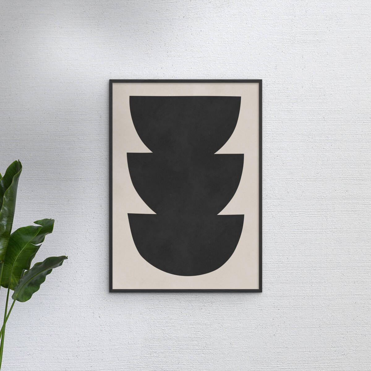 POSTER mit Rahmen Vitor Costa - Black expressive form 6 - Schwarz, Holz/Papier (70/100cm) - Poster&Frame