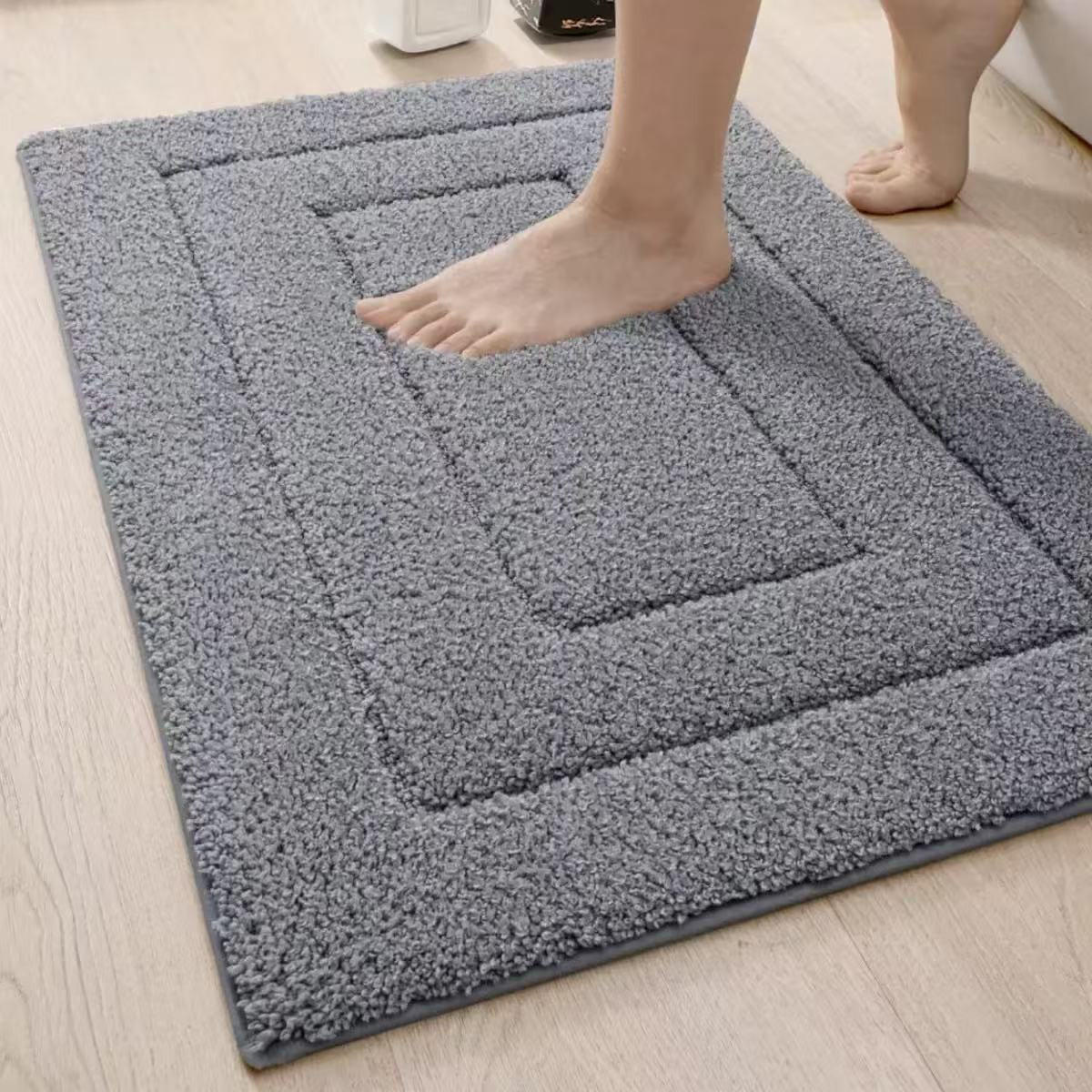 DUSCHMATTE – 50 x 80 cm – Grau - Grau, Textil (80/5cm)