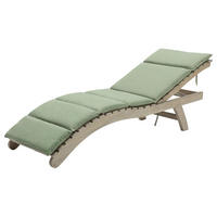 GARTENLIEGE - Akazie massiv / Webstoff - Braun / Salbei - Salbeigrün, Holz/Textil (54/79/175cm) - home24