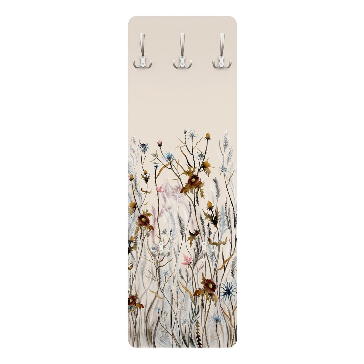 WANDGARDEROBE - Wilde Trockenblumenwiese 34/105 cm - Beige, Holzwerkstoff (34/105/1.6cm) - Bilderwelten