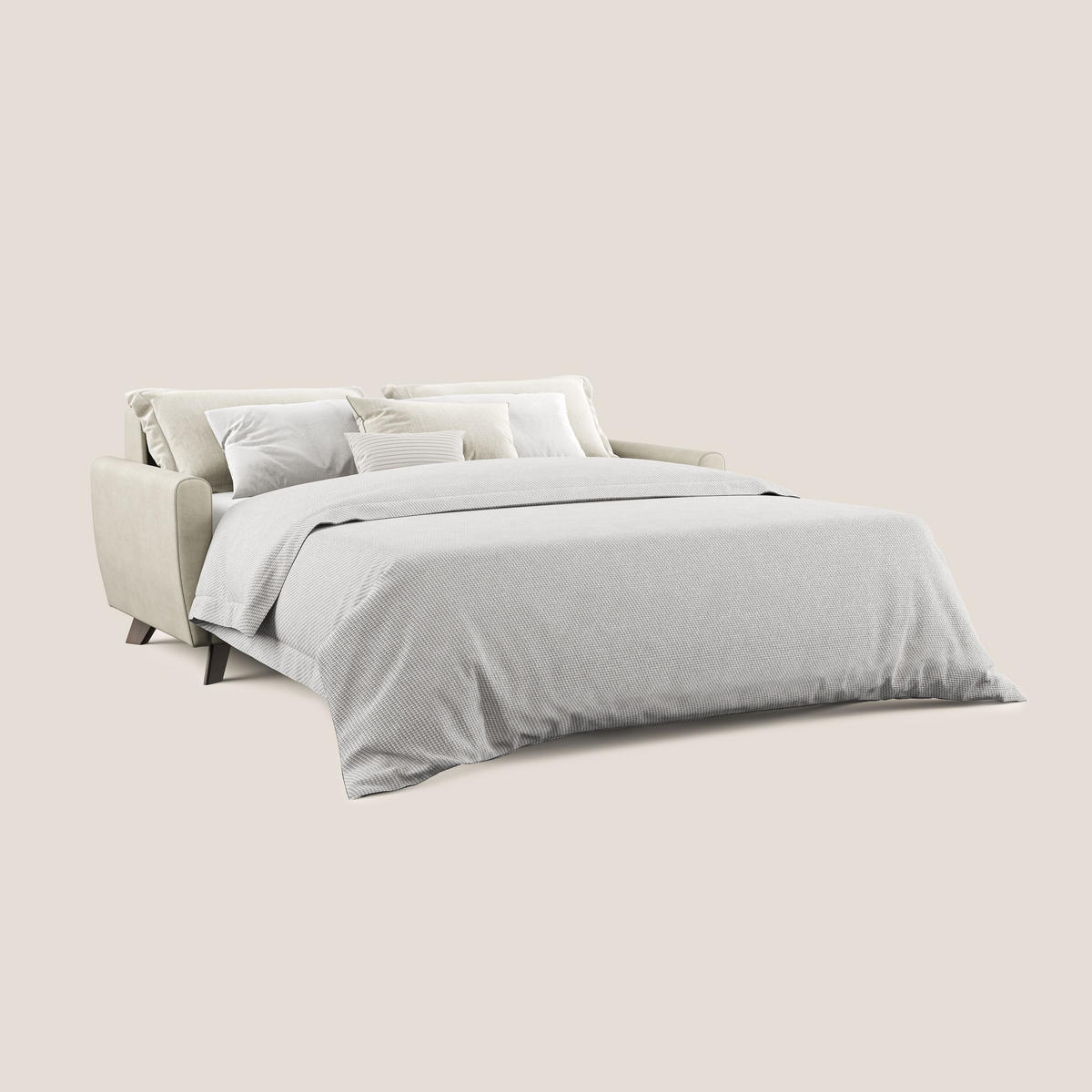 SCHLAFSOFA Callisto - Creme, Textil (208/97/96cm) - Divani.store