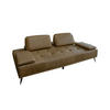 SOFA WIOLO Beige Leder - Beige/Silberfarben, Leder/Metall (240/83/110cm) - KAWOLA