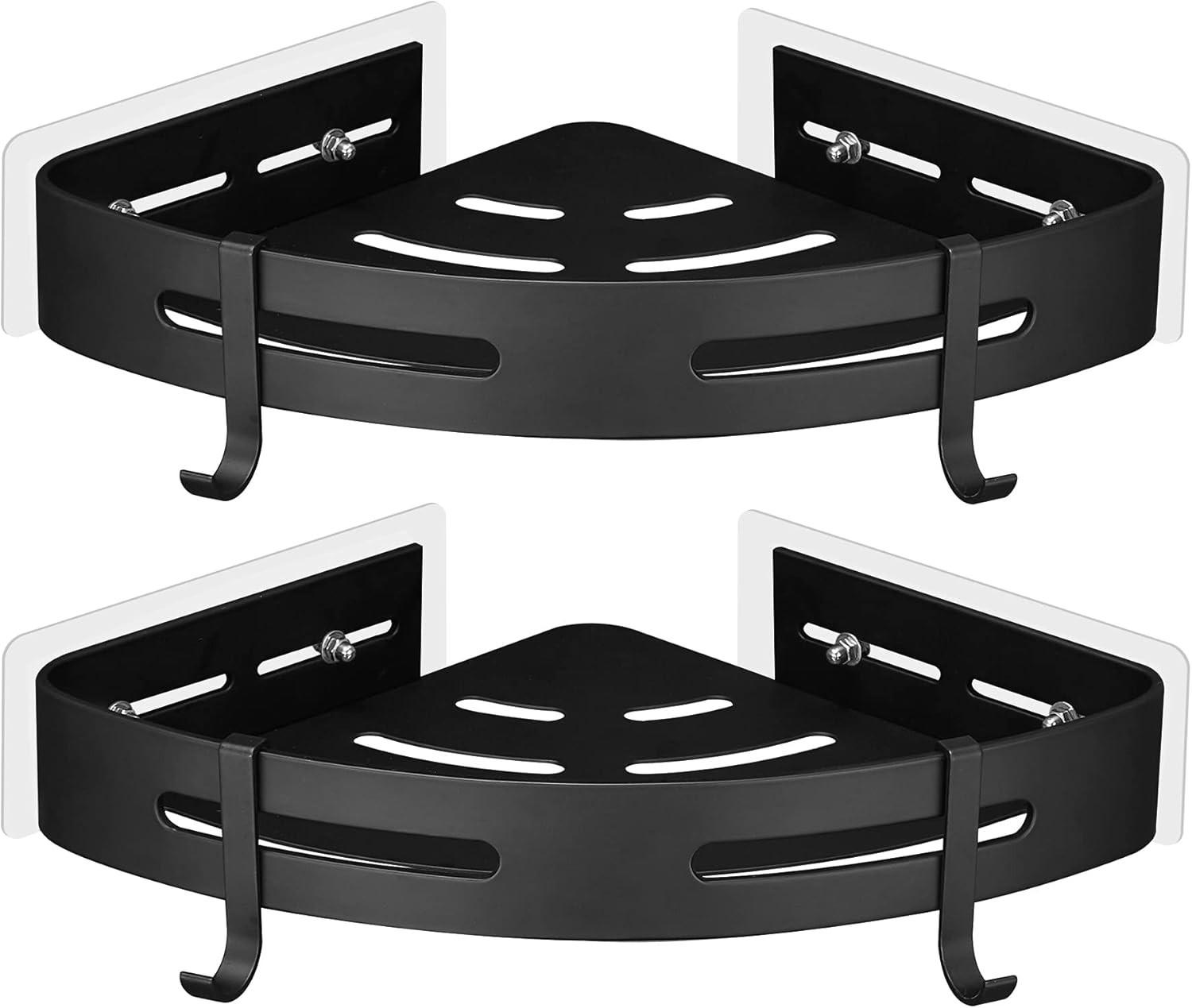 DUSCHREGAL , 2-teiliges Eckduschregal - Schwarz, Metall (20/3.5/27cm) - BELZ