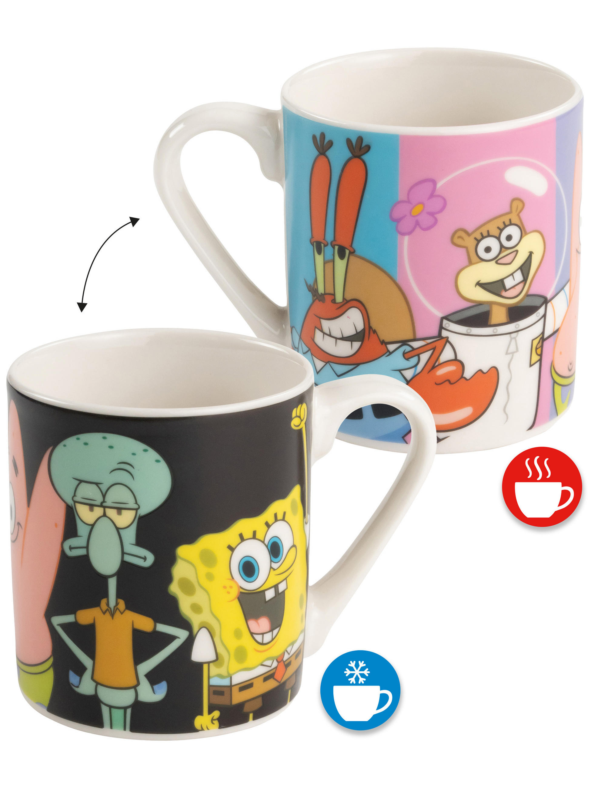 BECHER Spongebob Schwammkopf Zaubertasse Farbwechsel Mehrfarbig 230 ml - Multicolor, Keramik (0.23L)