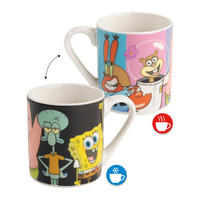 BECHER Spongebob Schwammkopf Zaubertasse Farbwechsel Mehrfarbig 230 ml - Multicolor, Keramik (0.23L)