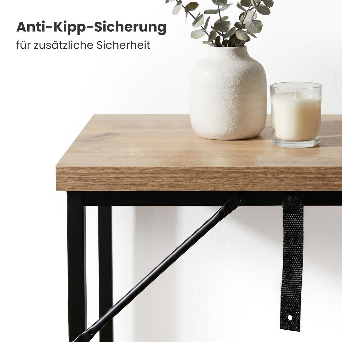 KONSOLENTISCH ORIGO 90 cm Artisan Eiche - Schwarz/Eiche Artisan, Holzwerkstoff (35/90/75cm) - Akord