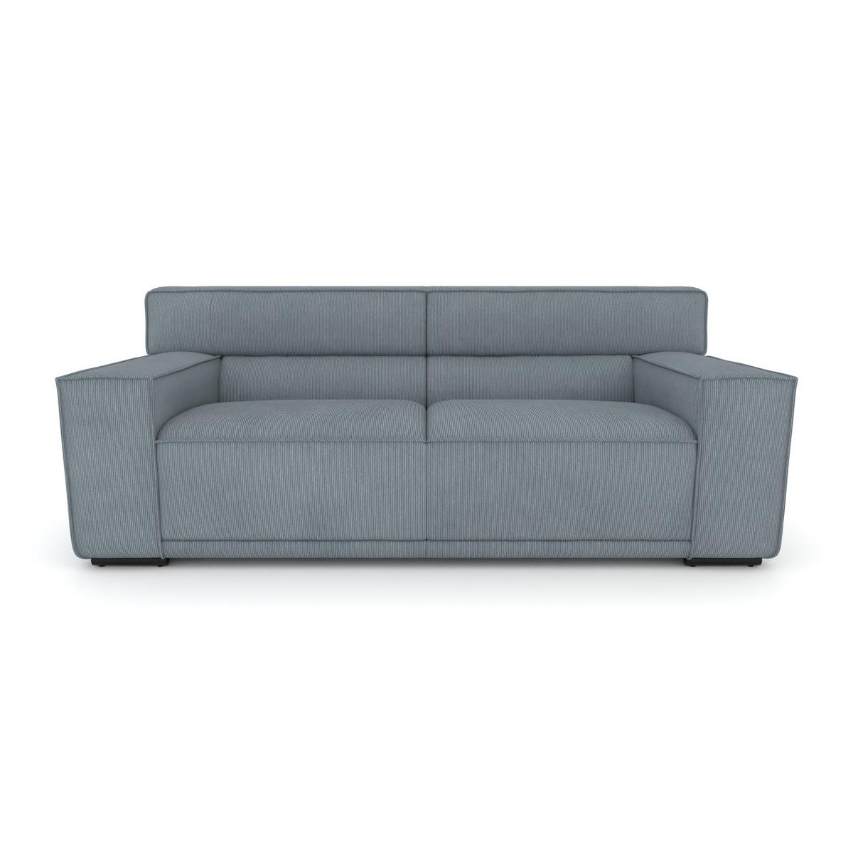 3-SITZER Umea Cord Blau 204/106/78 cm - Blaugrau, Kunststoff/Textil (204/78/106cm) - foamnova