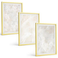 BILDER SET 3er Set - 40x60 cm Goldrahmen - Pastellfarbene Marmorstrukturen - Goldfarben, Kunststoff (40/60cm) - TULUP