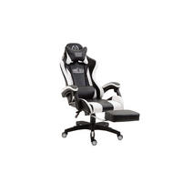 BÜROSTUHL India, Kunstleder Schwarz/Weiß - Weiß, Kunststoff/Textil (66/131/58cm) - TPFLiving
