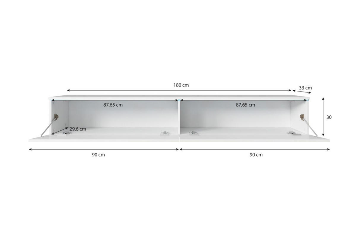 TV-SCHRANK Kane Wotan Eiche / Weiß 180 cm - Eiche Wotan, Holzwerkstoff (180/30/33cm) - Selsey