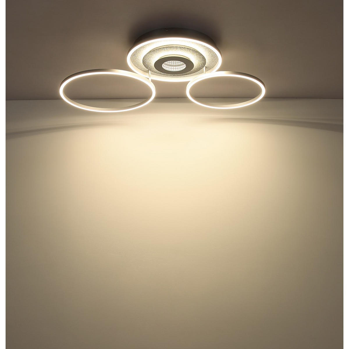 DECKENLEUCHTE MILES Metall Silber LED - Silberfarben, Metall (99.2/57/11.5cm) - Globo Lighting