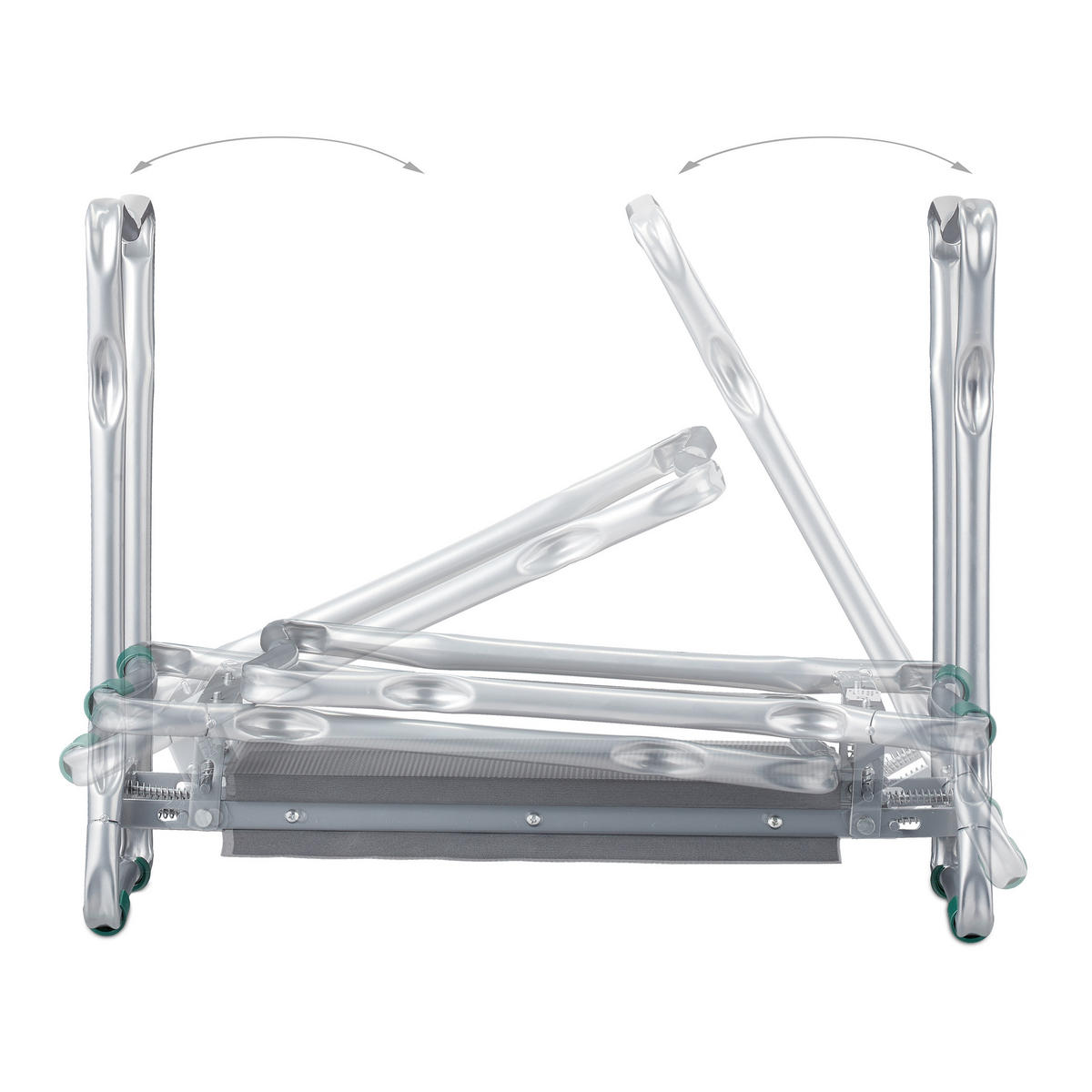 KNIEBANK - Multicolor, Textil/Metall (59/50/31.5cm) - Relaxdays