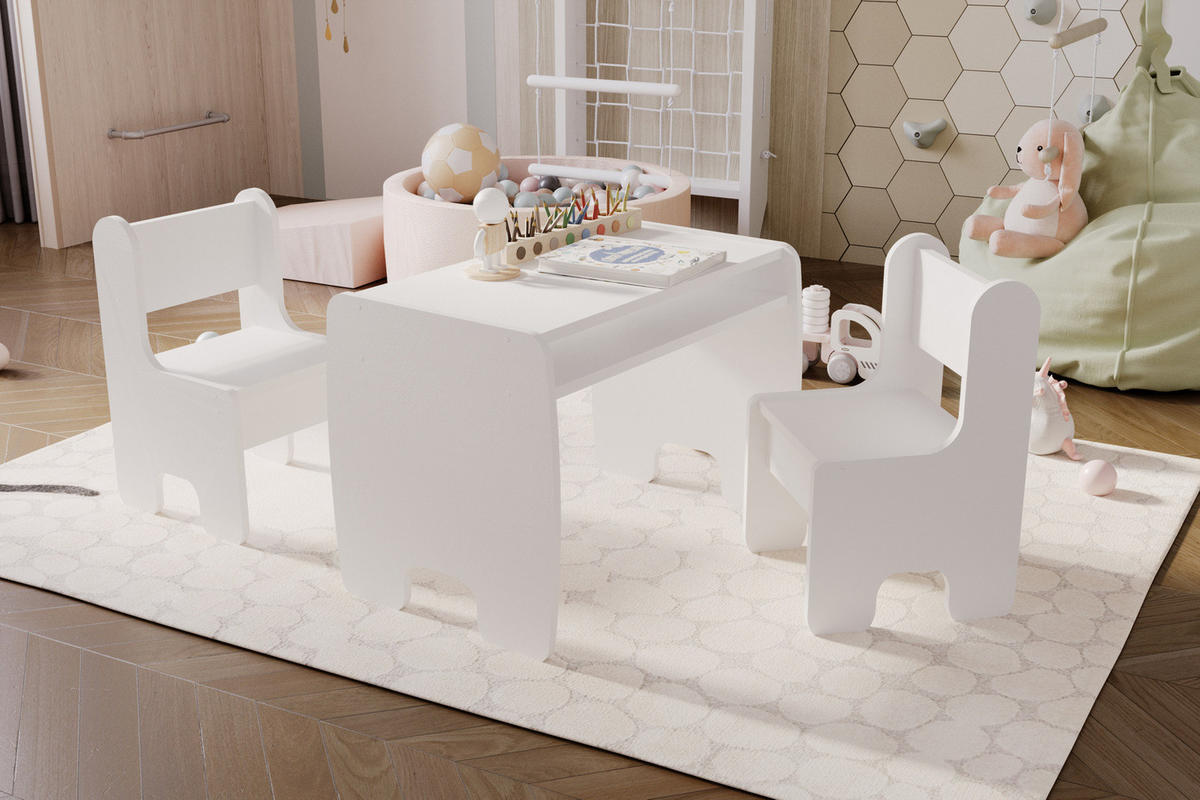 KINDERSITZGRUPPE Miki - Weiß, Holzwerkstoff (70/55/40cm) - RAUMHIRSCH FURNITURE