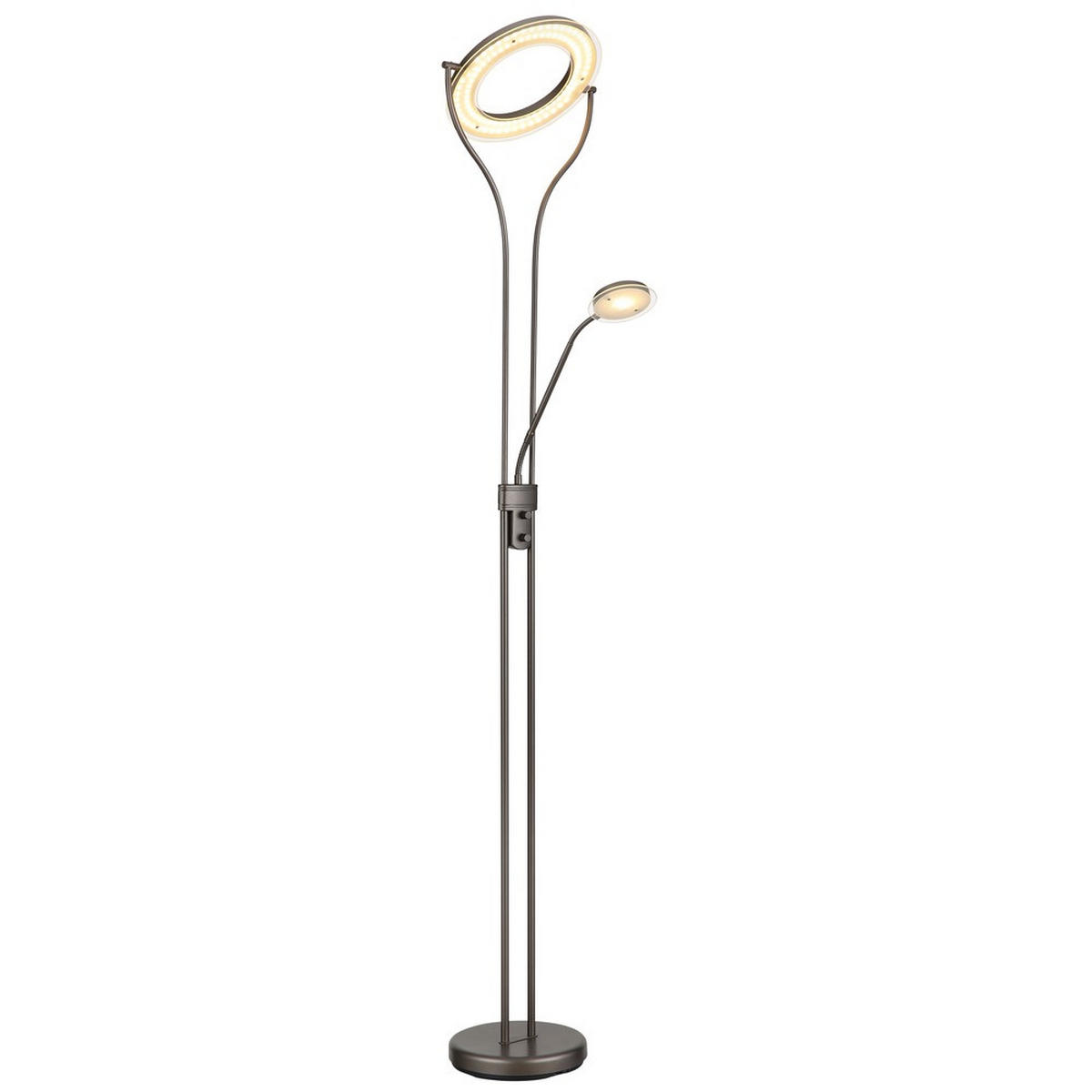 LED DECKENFLUTER EBRO Metall kaffeefarben matt - Braun, Glas (35/30/194cm) - Globo Lighting