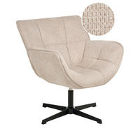 DREHSESSEL Stoff Hellbeige Auma - Beige/Schwarz, Textil/Metall (71/85/78cm) - Beliani