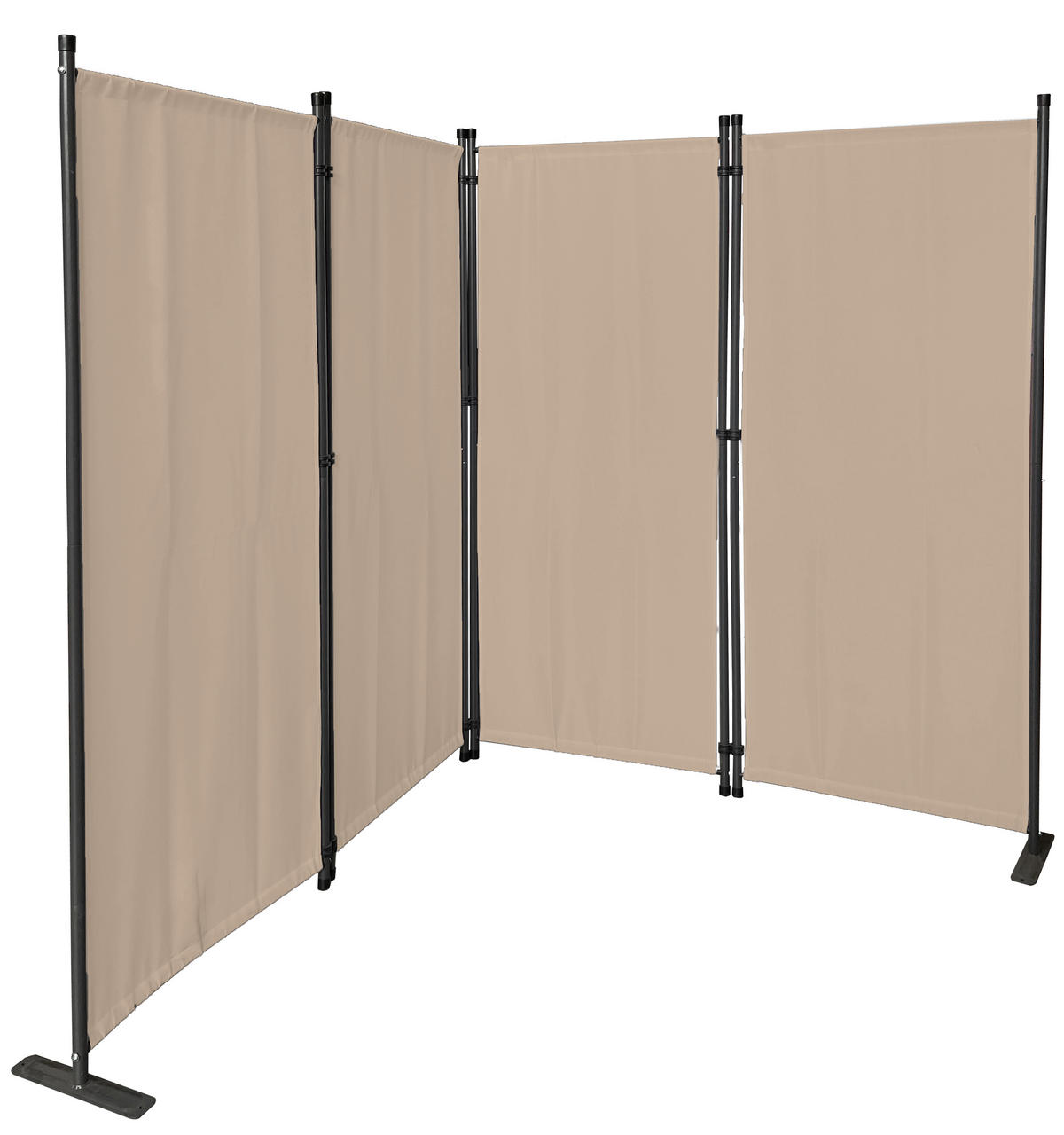 PARAVENT 2 Stück 4-tlg. 220x165 cm Beige - Beige, Metall (220/165cm) - QUICK STAR