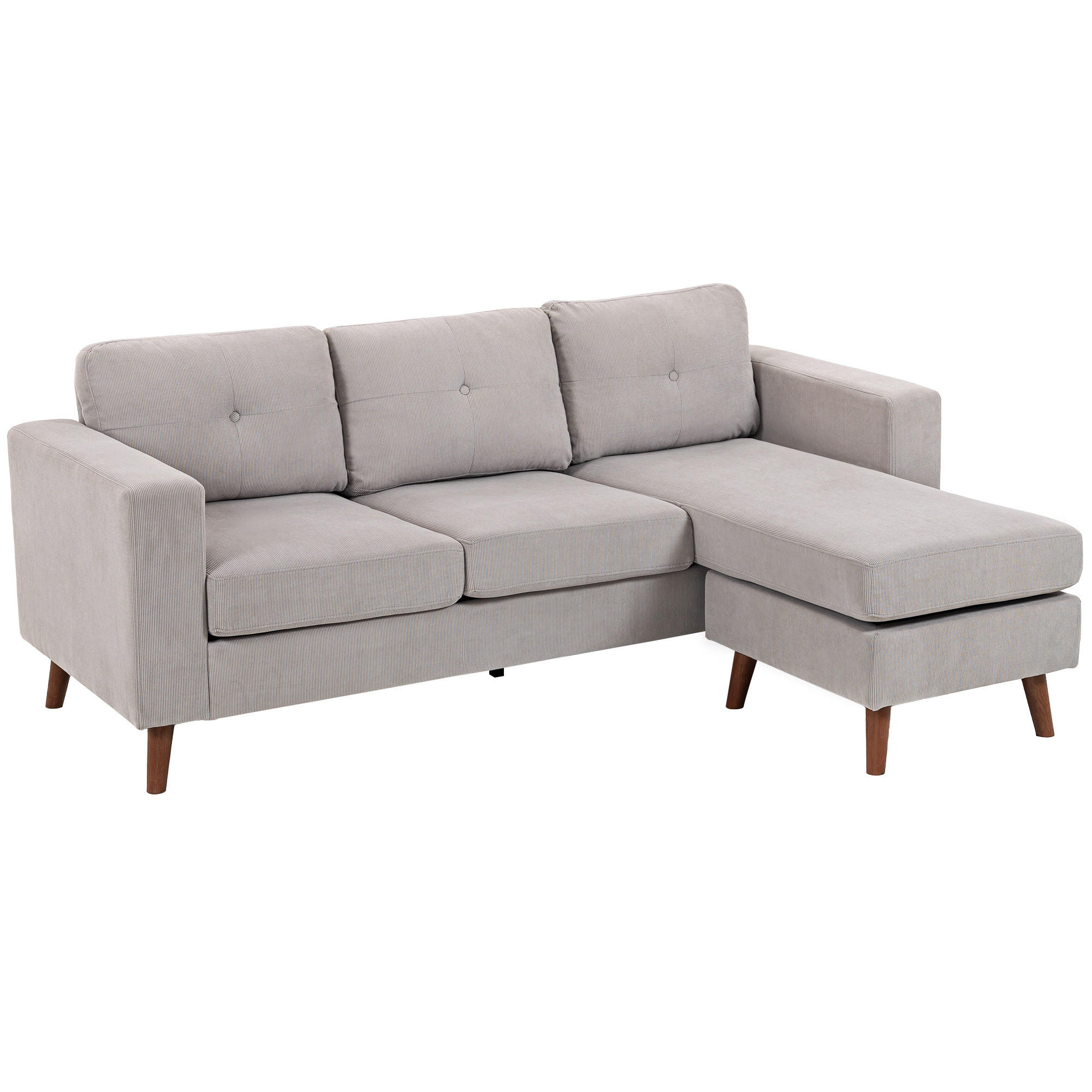 ECKSOFA Hellgrau 192/137/84 cm - Hellgrau, Textil (192/137cm) - PANGIVO