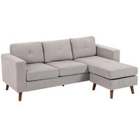ECKSOFA Hellgrau 192/137/84 cm - Hellgrau, Textil (192/137cm) - PANGIVO