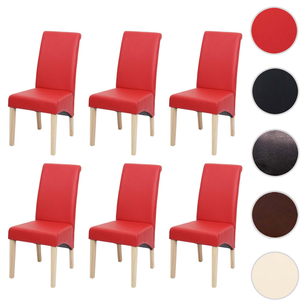 ESSZIMMERSTUHL Rot 6er-Set - Rot, Textil (46/99/50cm) - MCW