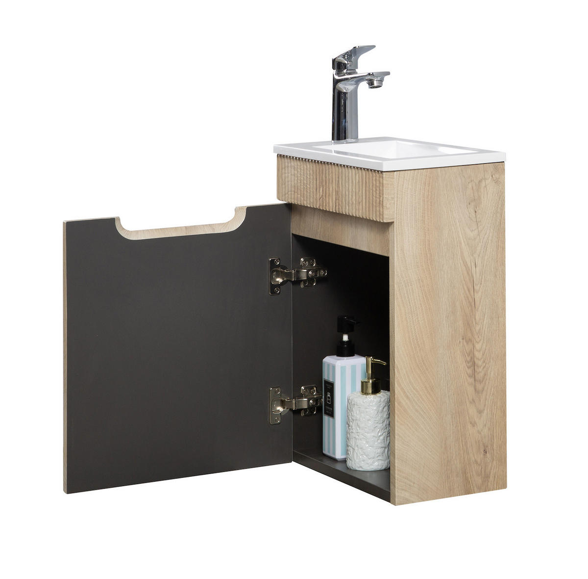 GÄSTE-WC-MÖBELSET Thermis 2 Teile Eiche Hell- 40 x 22 x 53 cm - Eiche Wotan/Sonoma Eiche, Holz (40/53/22cm) - Badplaats