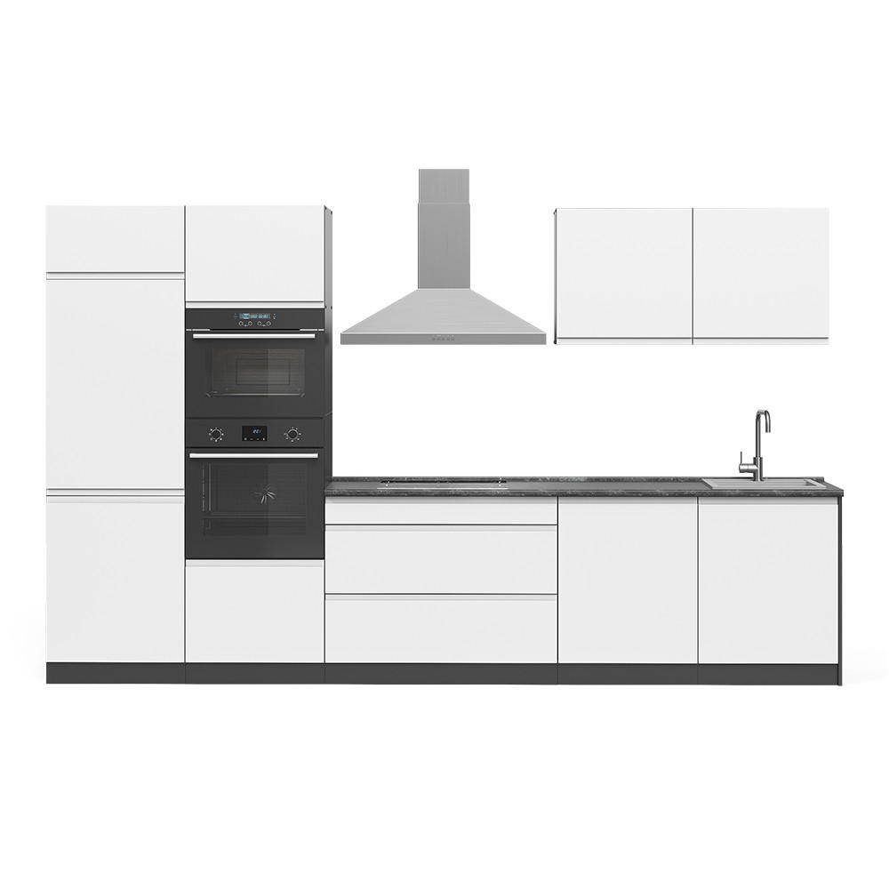 Vicco Küchenzeile Weiß, Anthrazit 340x206.8x60 cm