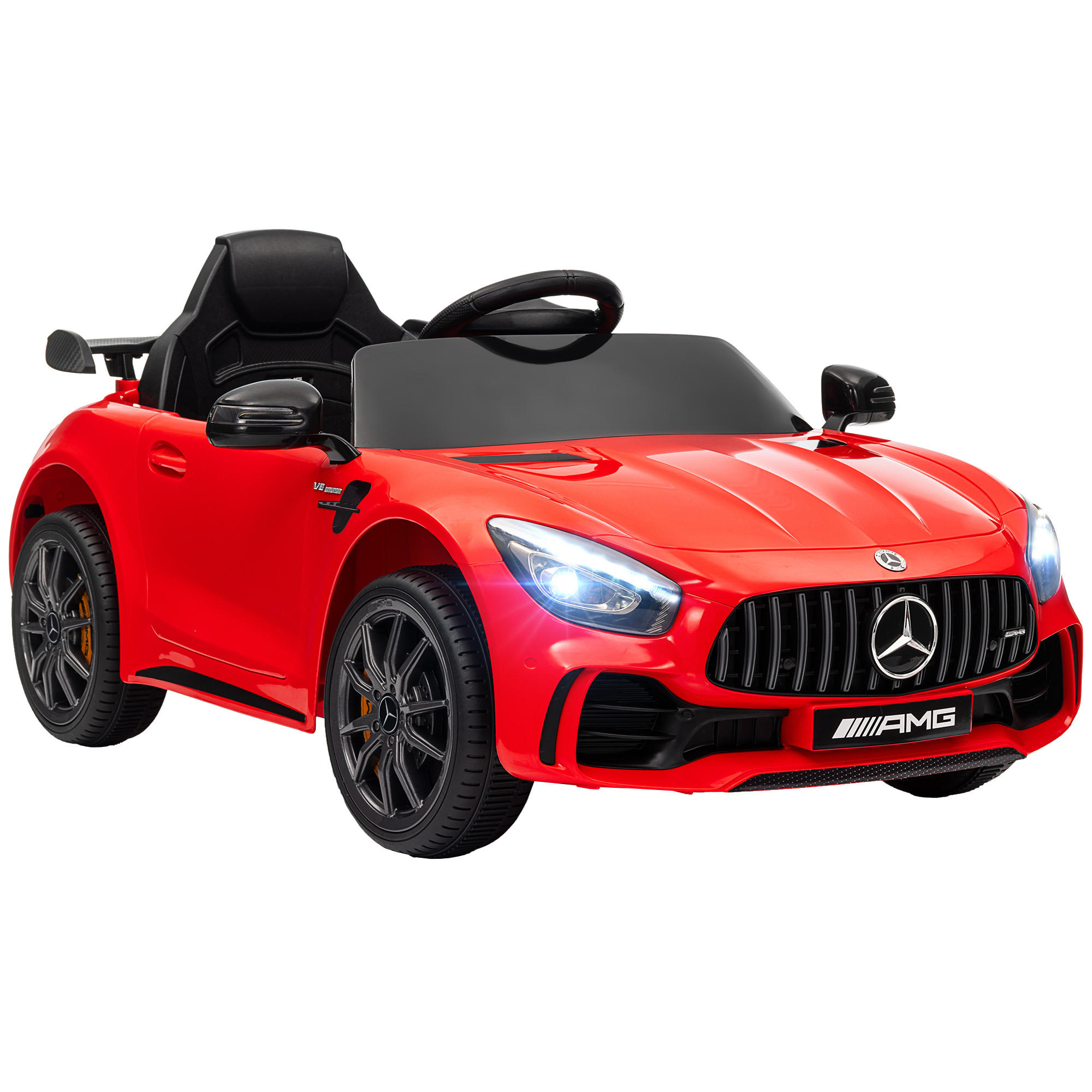 ELEKTRO-KINDERAUTO, Mercedes, 3-5 km/h, Fernbedienung, Licht & Musik, Rot - Rot, Kunststoff/Metall (108/67/46cm) - AIYAPLAY