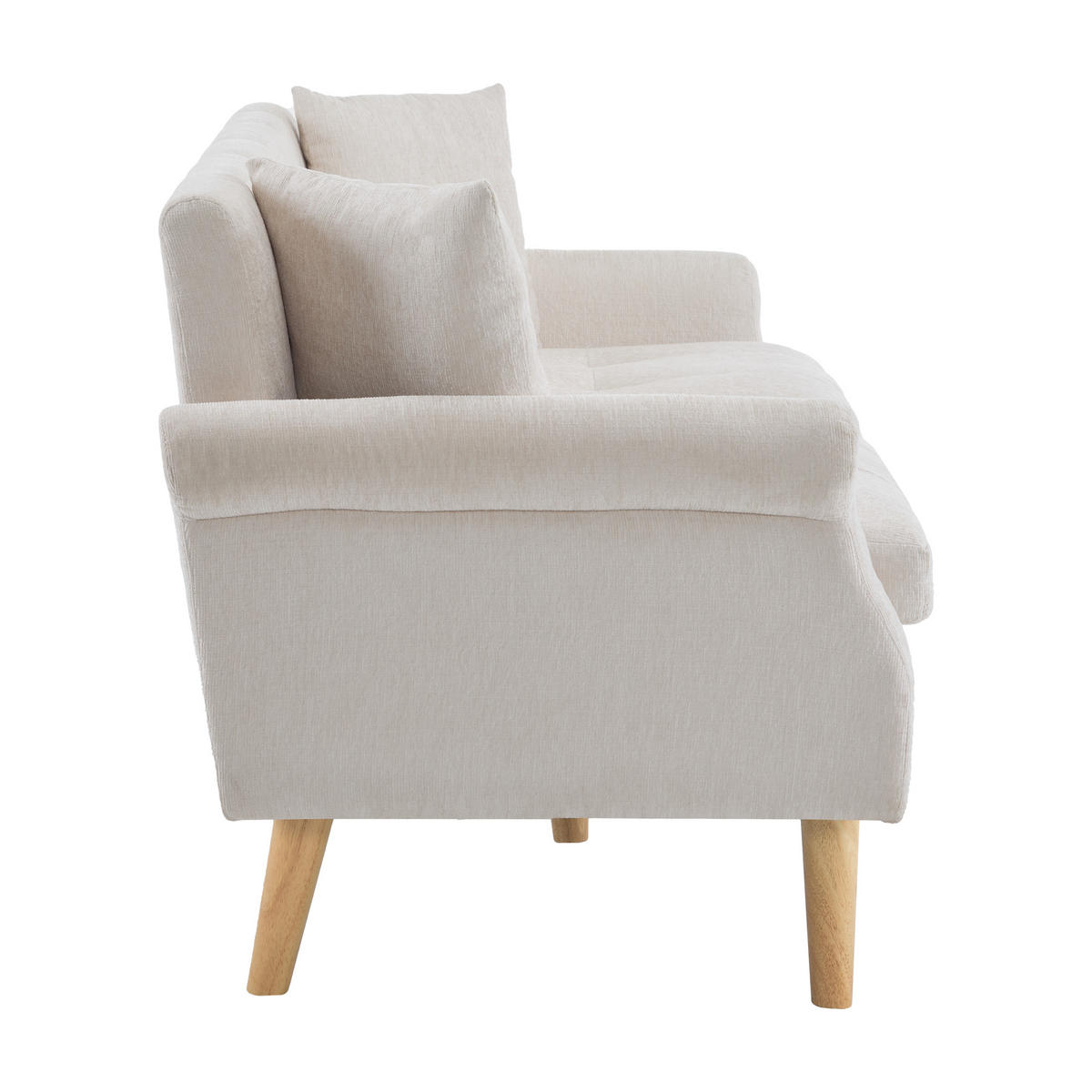 2-SITZER Sofa Chenille mit 15 cm Sitzkissen 162/74/77 cm Beige - Beige, Textil (77/162/74cm) - Redom