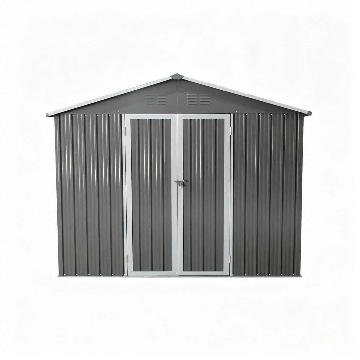 GERÄTEHAUS 300/248.6/191.5 cm Grau mit Integrierter Bodenrahmen (7,46 m²) - Grau, Metall (248.6/191.5/300cm) - Oxeza