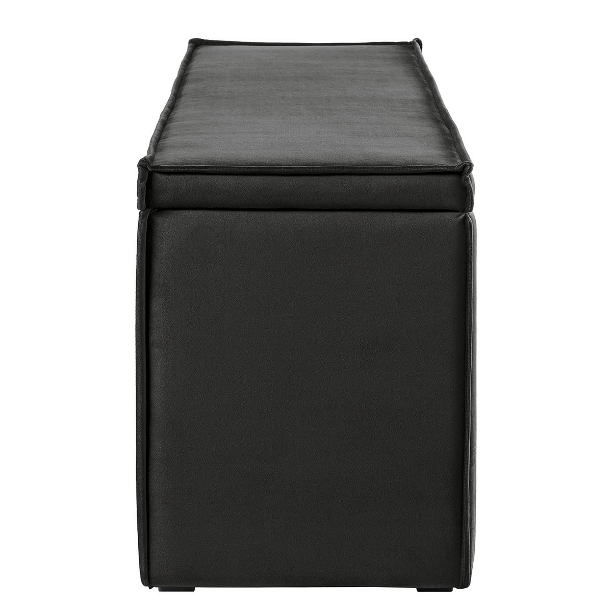 BETTTRUHE - Samt - Grau, Kunststoff/Textil (140/51/40cm) - home24