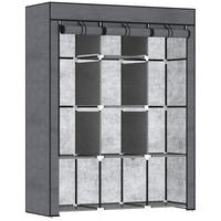 STOFFSCHRANK, 8 Ebenen, Dunkelgrau, 125 x 43 x 162,5 cm - Dunkelgrau, Metall (125/162.5/43cm) - HOMCOM