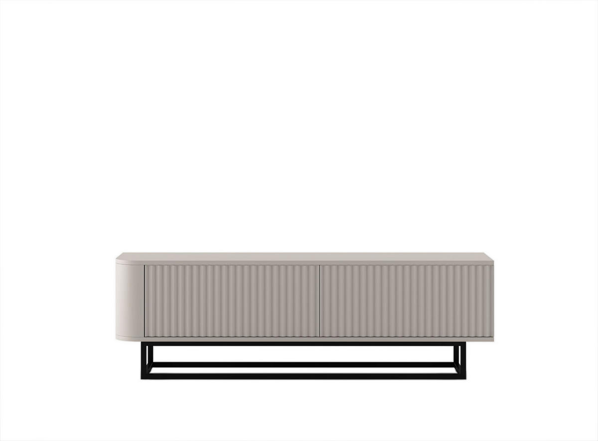 TV STOLÍK Aurora kašmírový matný 140 cm s kovovým rámom - čierna/kašmírová, kov/kompozitné drevo (140/44/35cm) - Meble Lindner