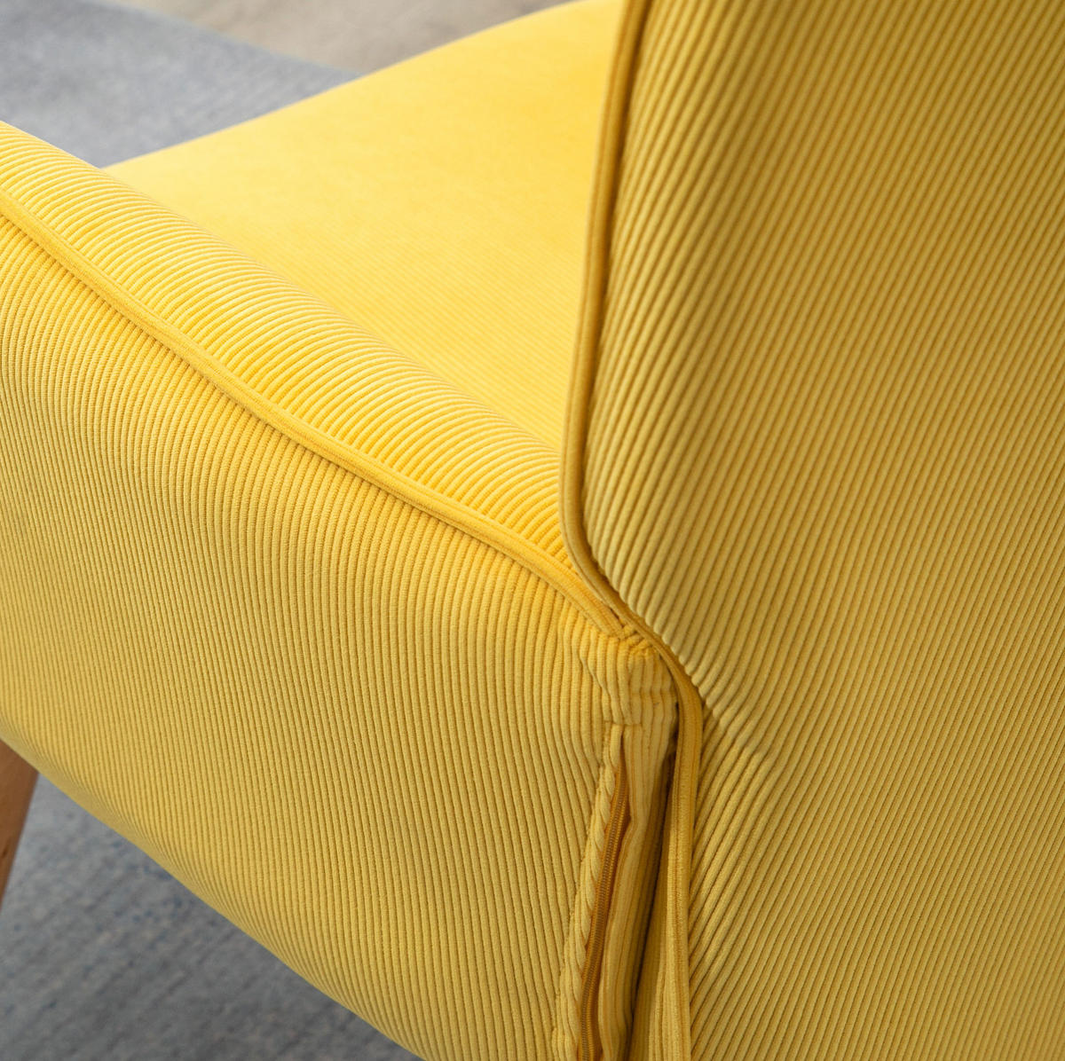 OHRENSESSEL-SET mit Hocker Polyester, Buchenholzbeine 72/80/101 cm Gelb - Gelb, Textil (72/101/80cm) - Redom