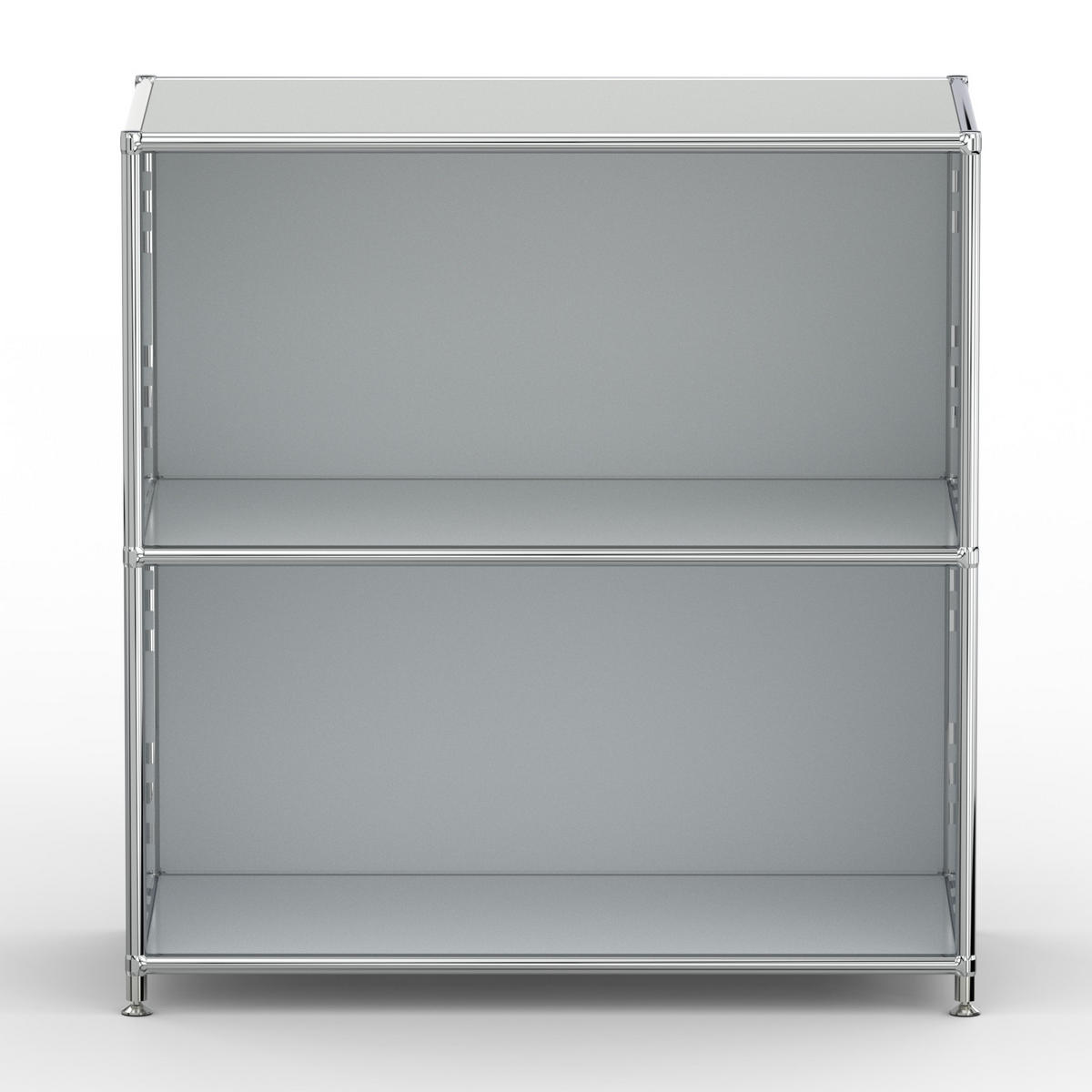 AKTENSCHRANK Büro, 2 offene Fächer, Breite 77 cm, Lichtgrau - Chromfarben/Hellgrau, Metall (40/80.5/77.2cm) - Versee