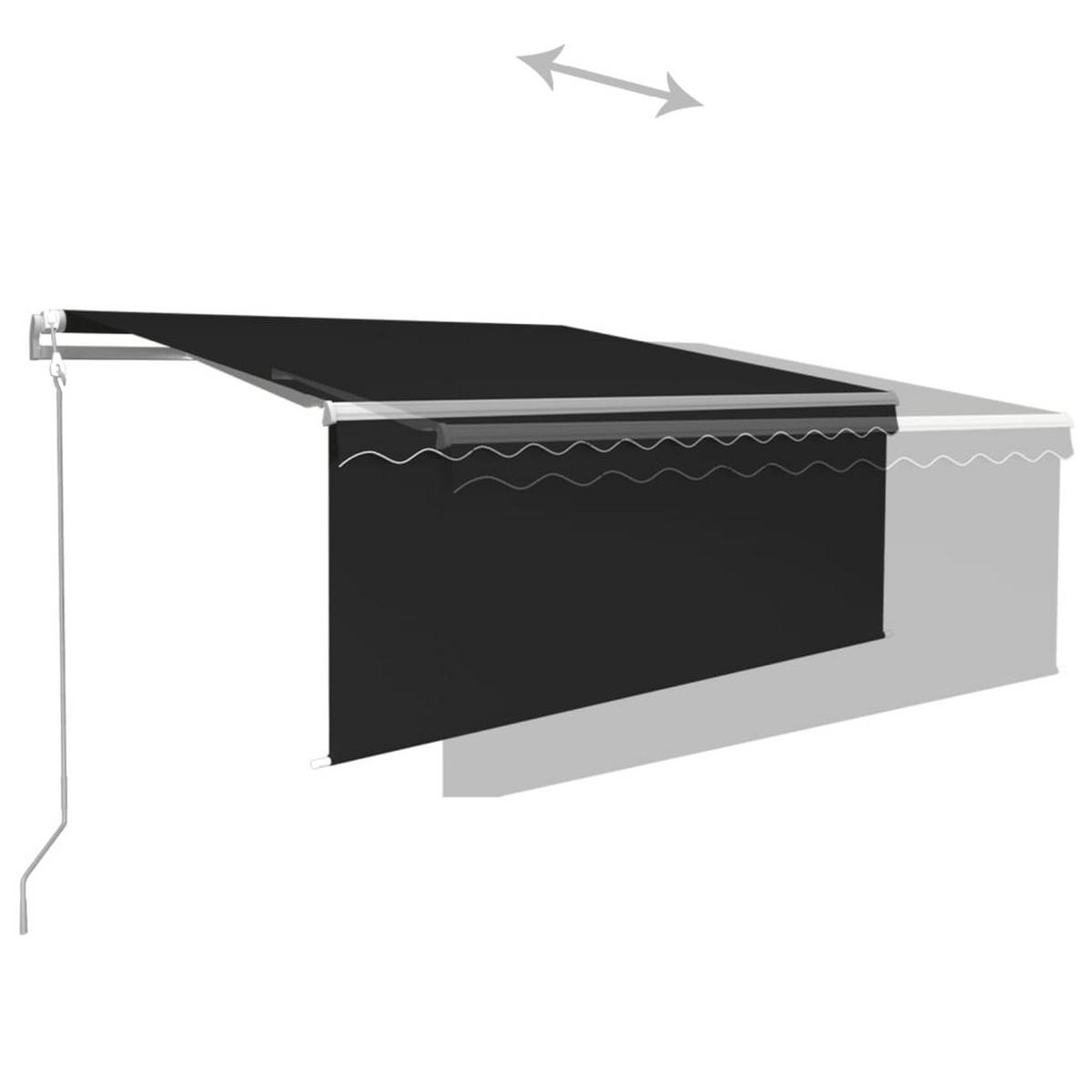 MARKISE Automatisch Einziehbar mit Volant 3x2,5 m Anthrazit - Anthrazit, Metall (300/1/300cm) - furnicato