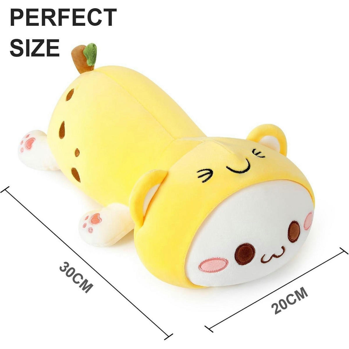 PLÜSCHTIER Katze Banane 30 cm - Gelb, Textil (20/30cm)
