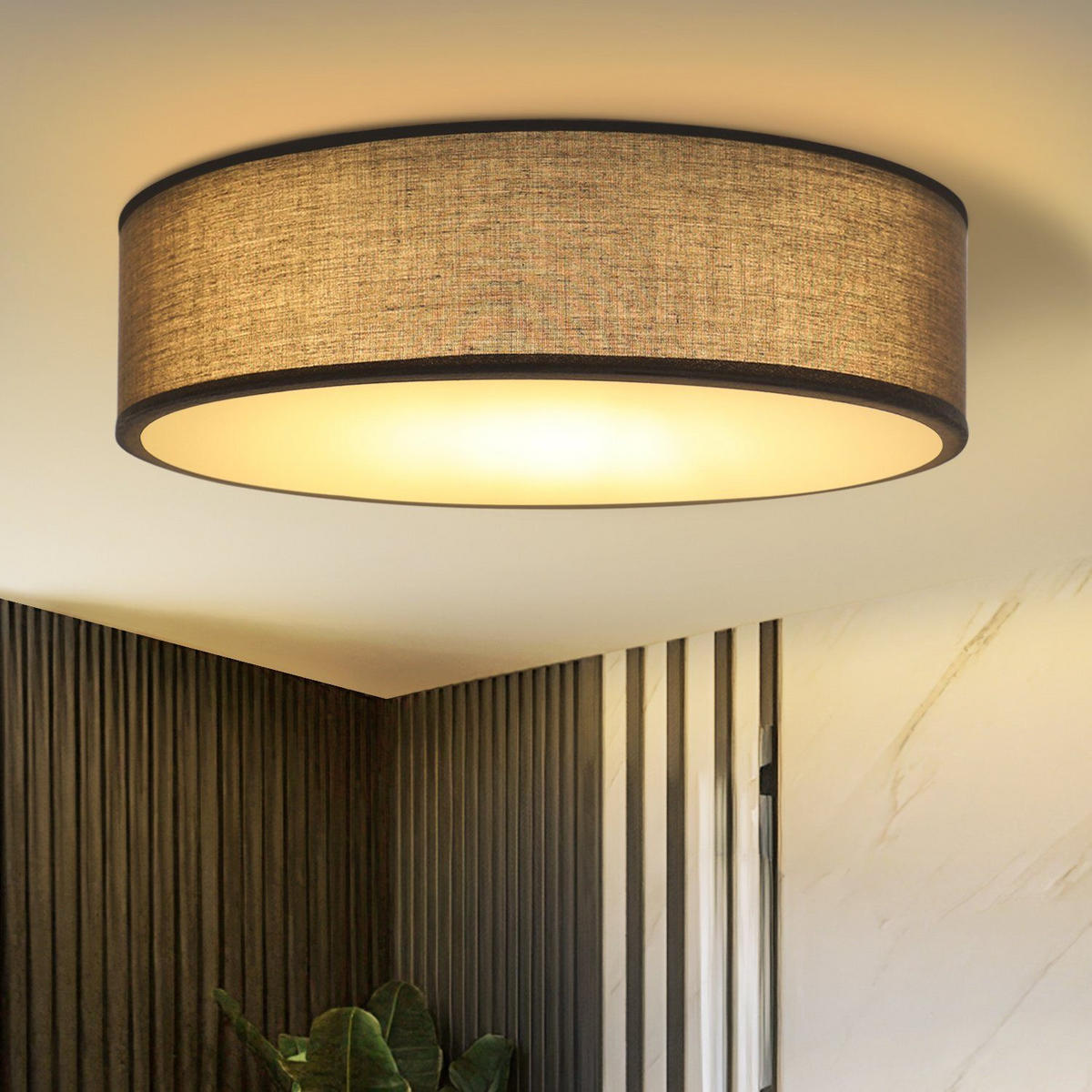LED-DECKENLEUCHTE Ylrend 30.0/30.0/5.0 cm - Grau, Textil (30/30/5cm) - ZMH