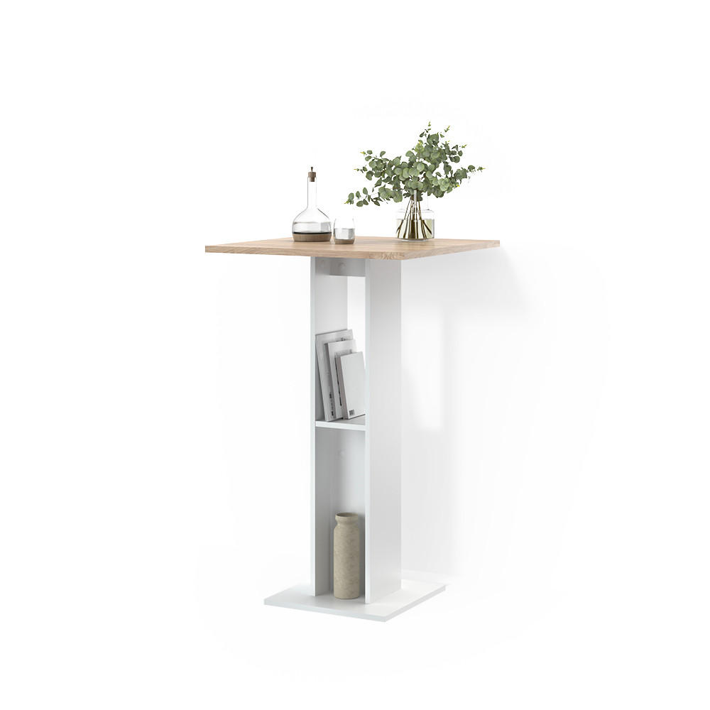 BARTISCH Regusa Weiß/Sonoma 65 x 65 cm - Weiß/Sonoma Eiche, Holzwerkstoff (65/65/106cm) - Livinity®