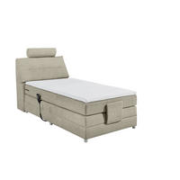BOXSPRINGBETT inkl. Elektrofunktion, 7-Zonen-Tonnentaschen-Federkernmatratze und Komfort T25 Schaumtopper - Sandfarben/Beige, Holz/Holzwerkstoff (120/200cm) - ed exciting design