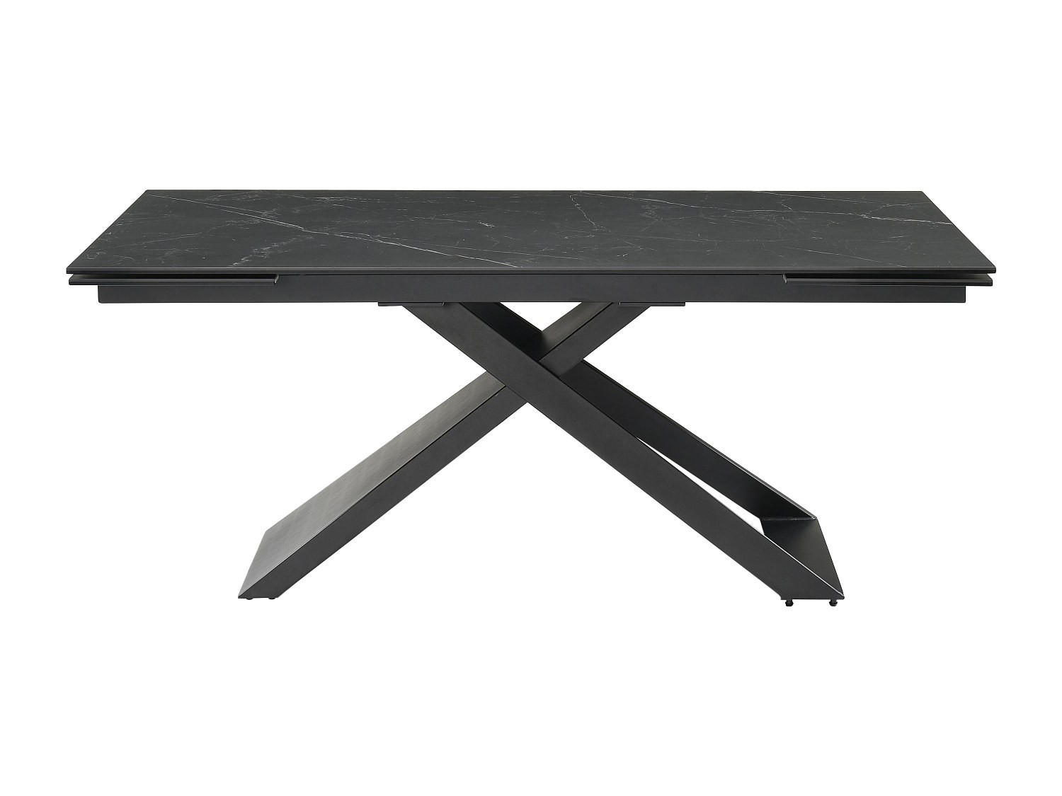 ESSTISCH - 6 Personen, 8 Personen, 10 Personen - Glas, Keramik - Schwarz - XERENA - Schwarz, Glas/Keramik (90/220/76cm) - Vente-Unique