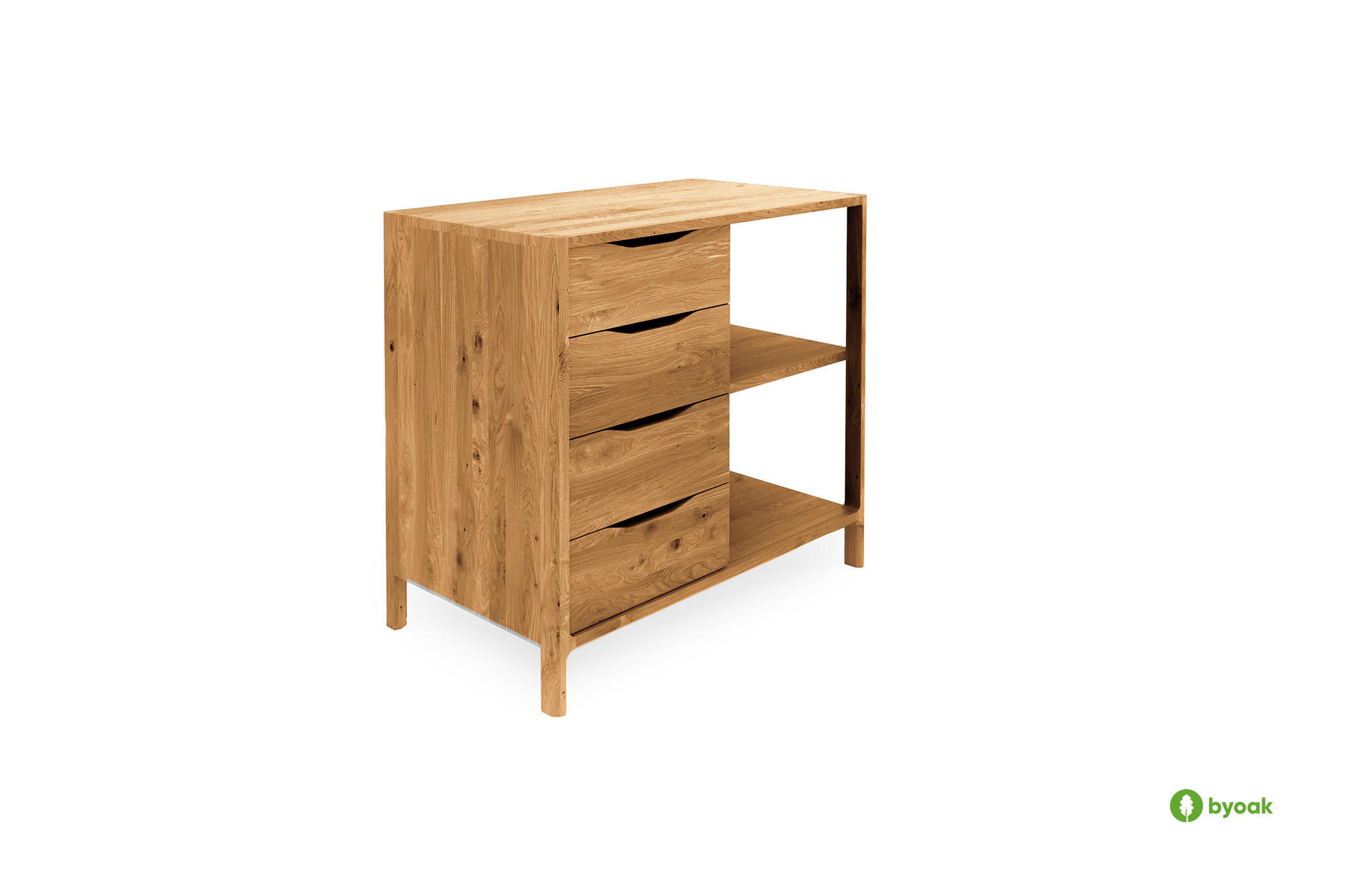 KOMMODE PAUL Wildeiche - Wildeiche, Holz (80/80/50cm) - byoak