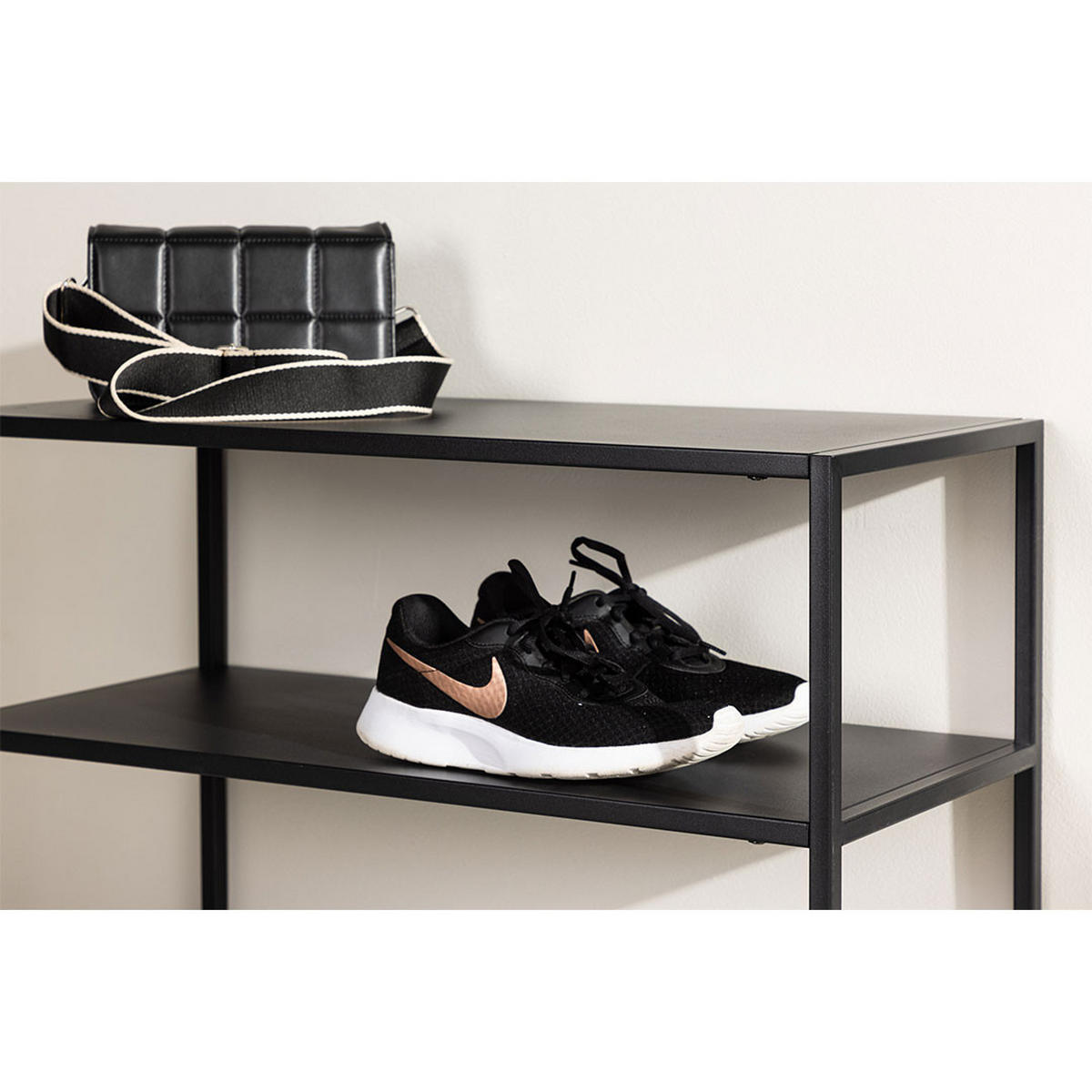 SCHUHREGAL, Curitiba, Schwarz, Stahl, 70 x 33 x 45 cm - Schwarz, Metall (70/45/33cm) - ebuy24