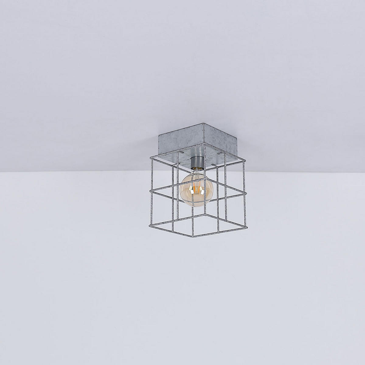 LED DECKENLEUCHTE Metall Silber - Silberfarben, Metall (20/20/20cm)